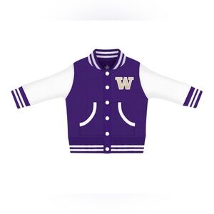 University of Washington UW Huskies Baby Letterman Style Jacket Size 0-3 Months